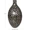 22" Black Mother of Pearl Handmade Mosaic Floral Inspired Vase